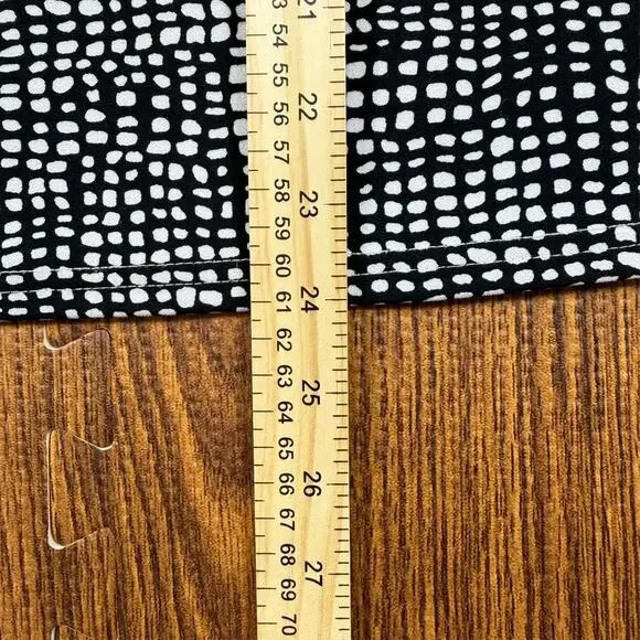 Melloday Womens L Black White Dot 1/4 Zip Top Stretch Blouse Tunic - Picture 7 of 8